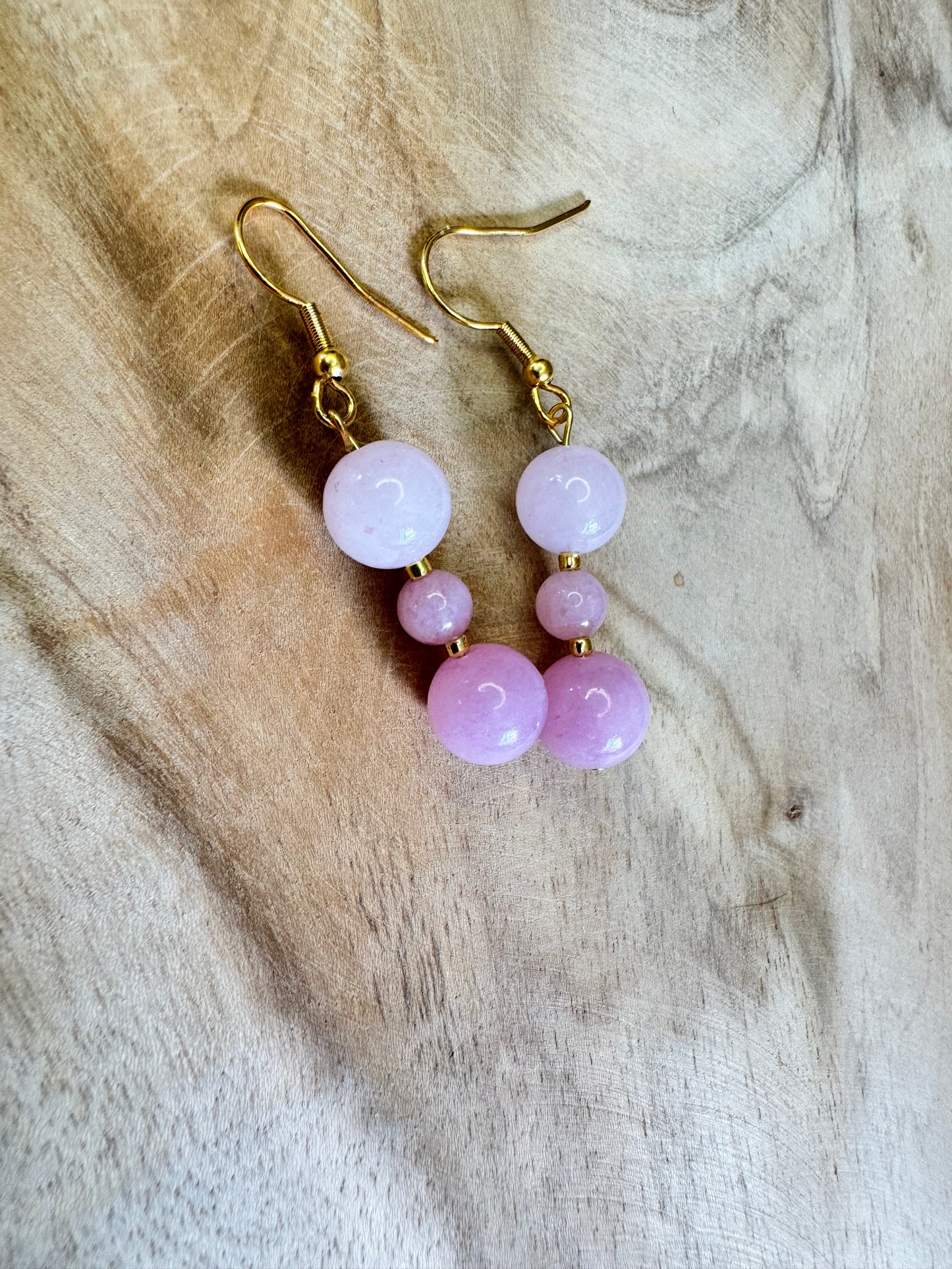 Vertical natural stone earrings