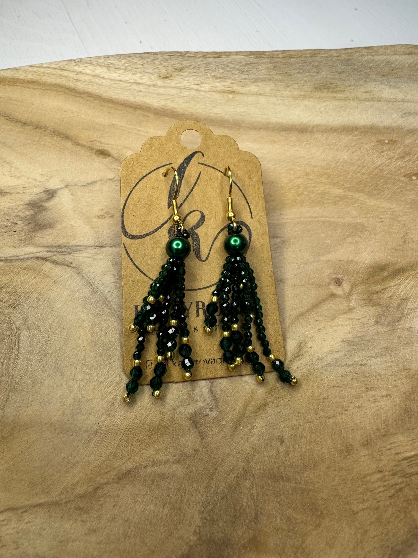 "Bohemia" crystal earrings with gold plated hooks