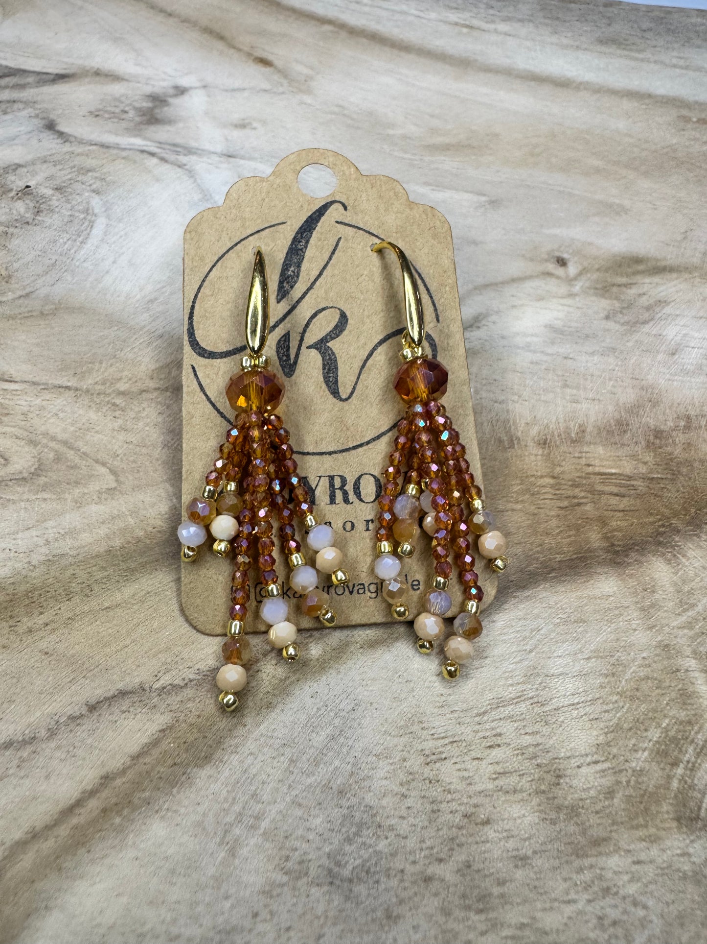 "Bohemia" crystal earrings with gold plated hooks