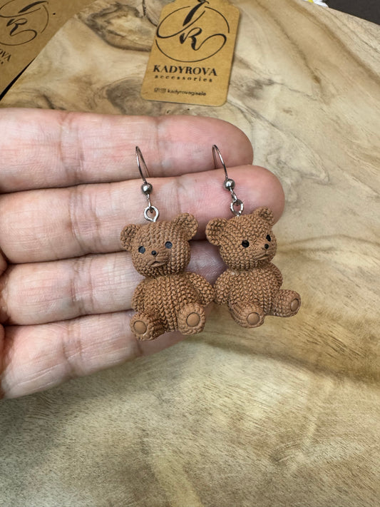 Teddy bear earrings