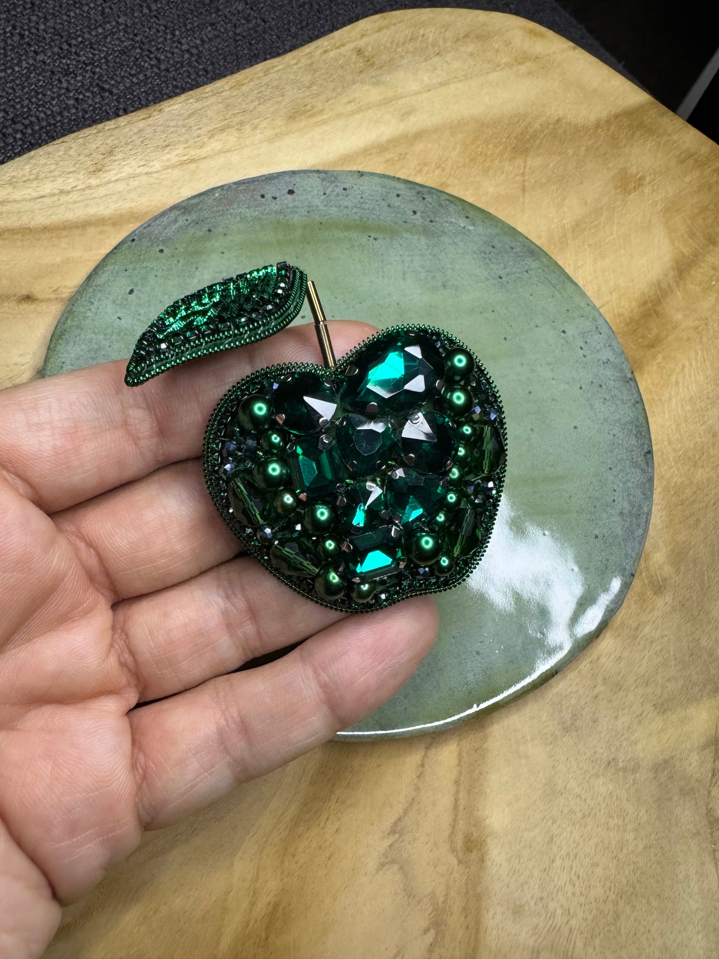 3D Apple brooch