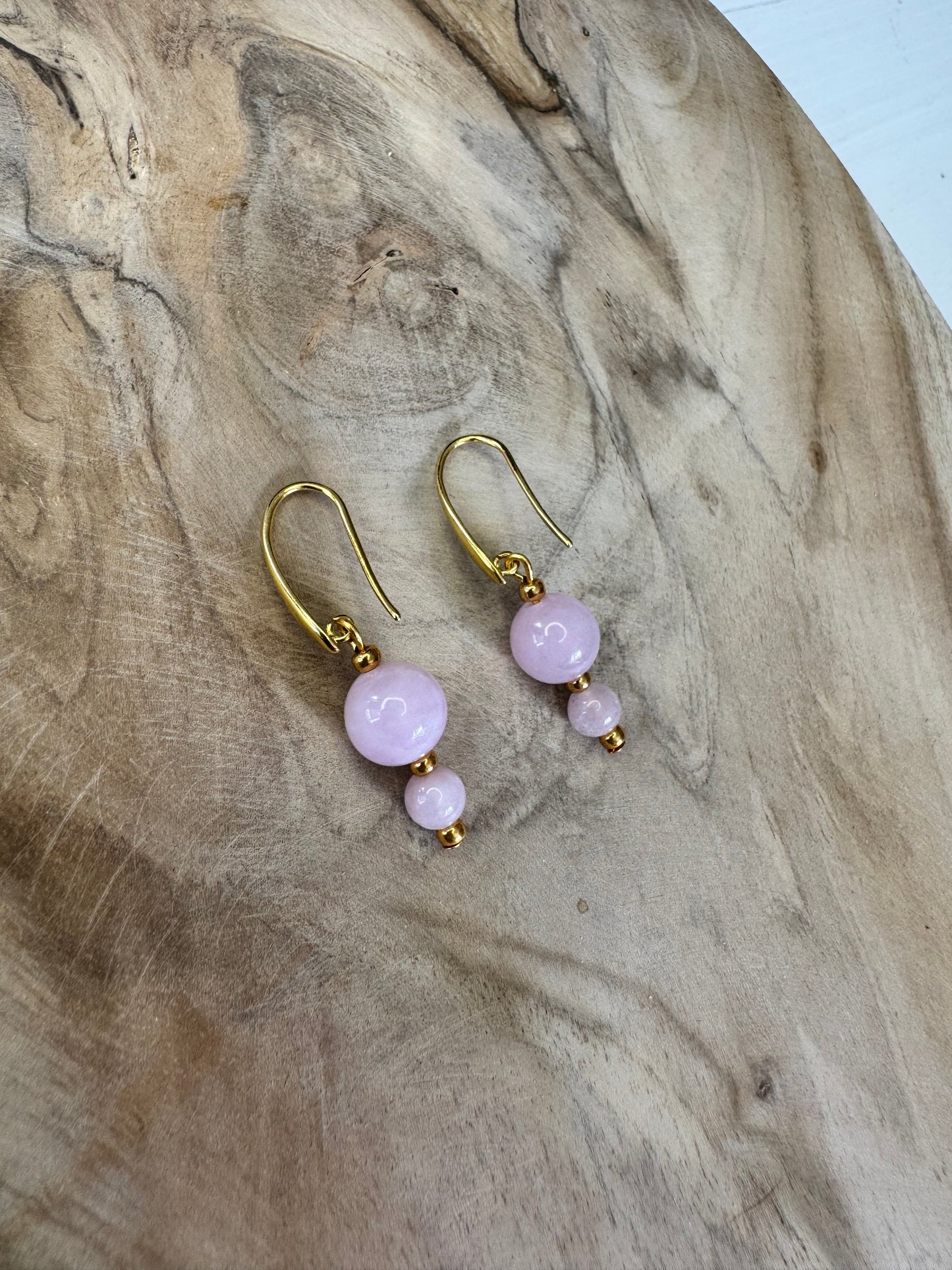 Vertical natural stone earrings