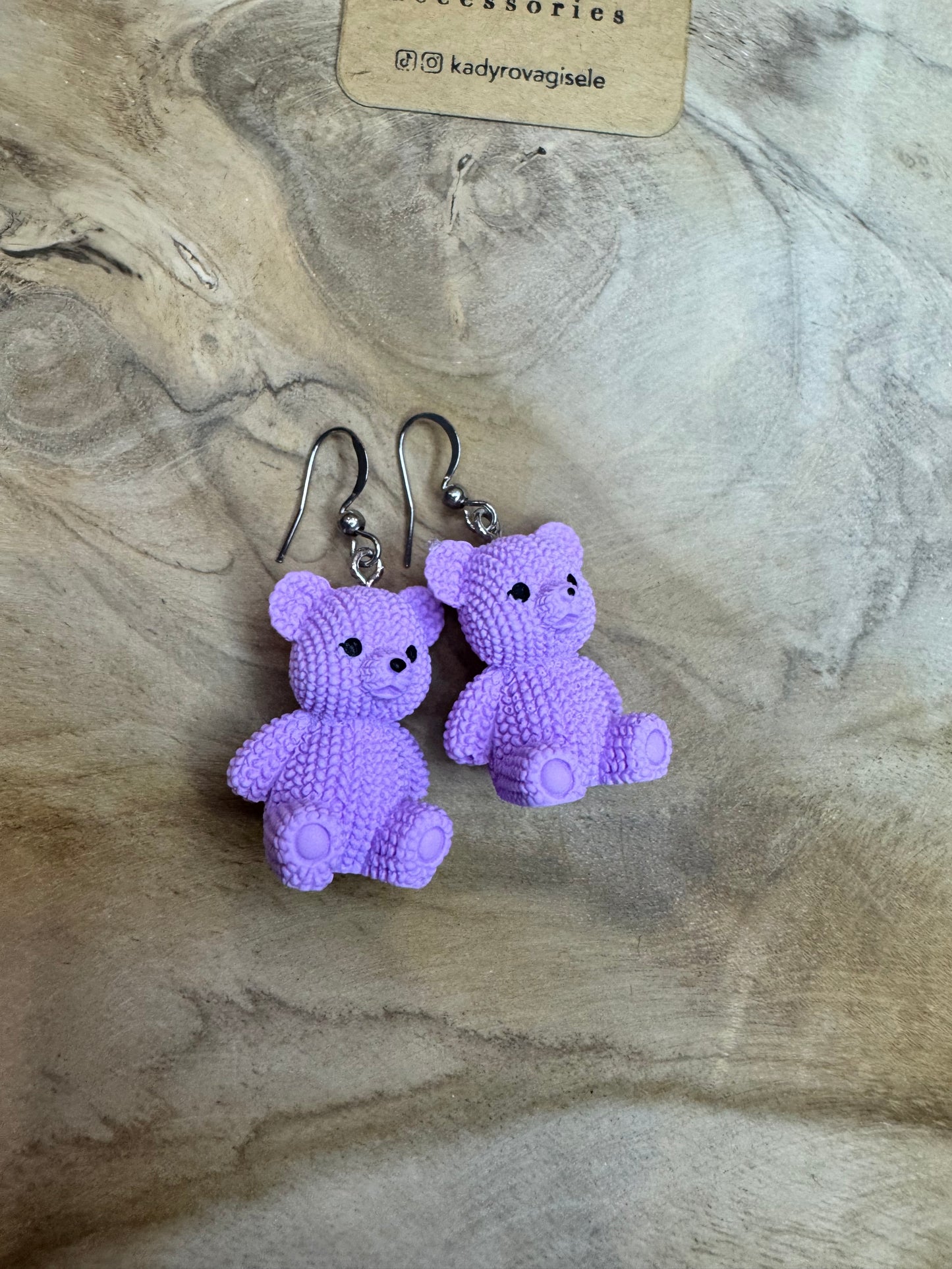 Teddy bear earrings