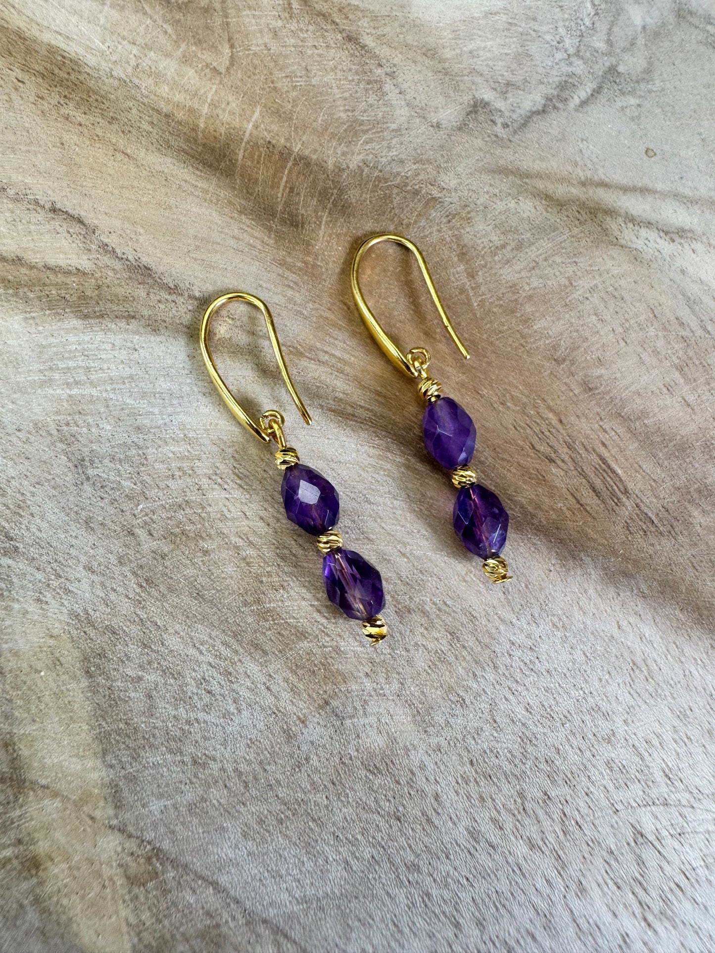 Vertical natural stone earrings