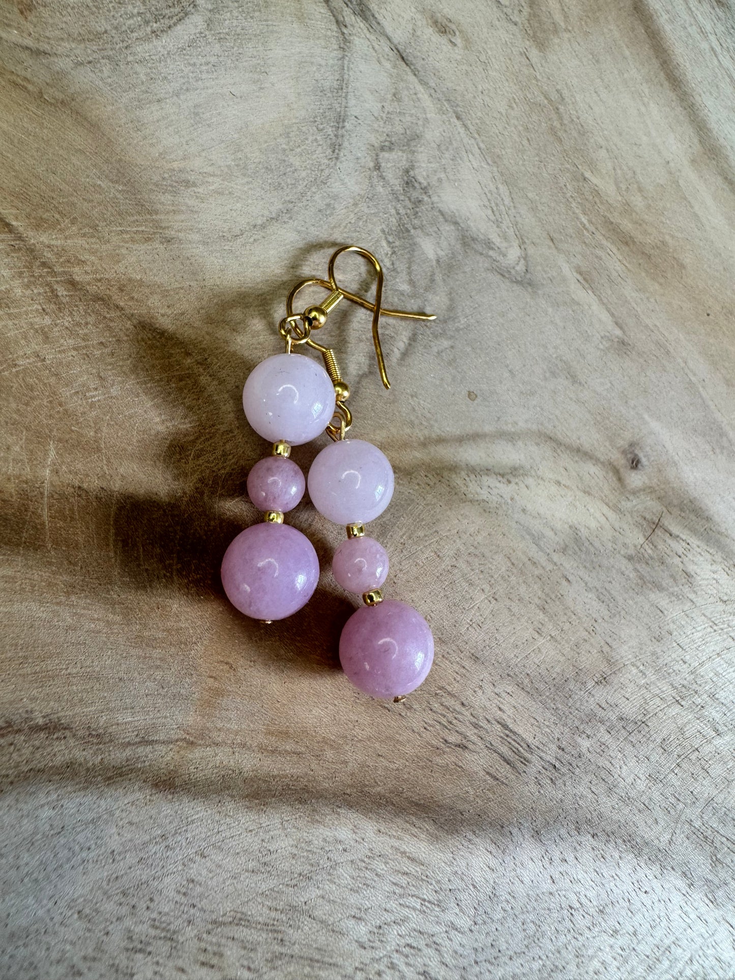 Vertical natural stone earrings