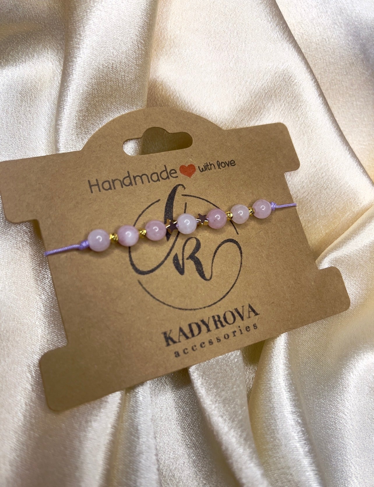 Rose Quartz and Kunzite bracelets