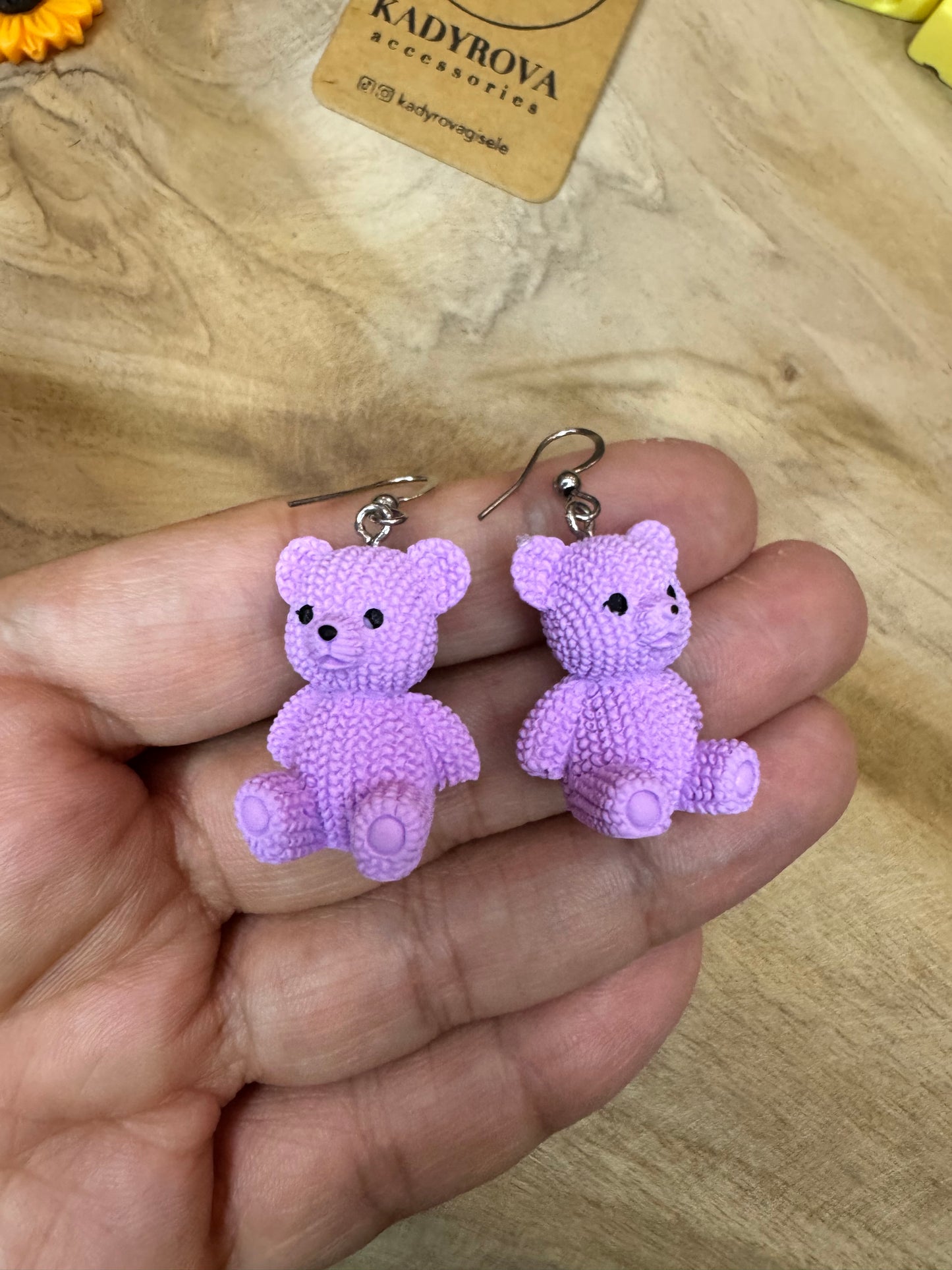 Teddy bear earrings