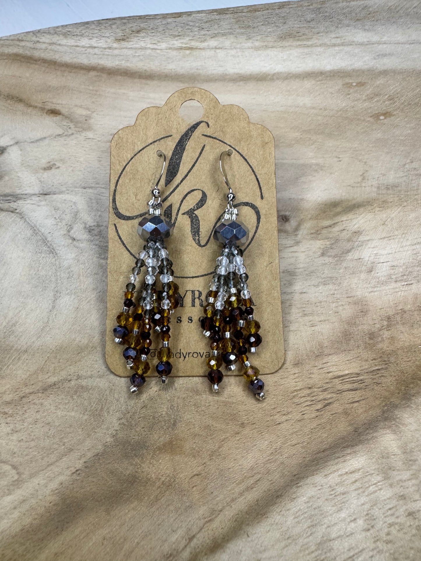 "Bohemia" crystal earrings with gold plated hooks