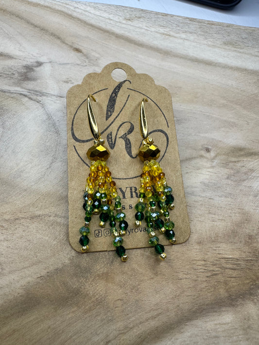 "Bohemia" crystal earrings with gold plated hooks