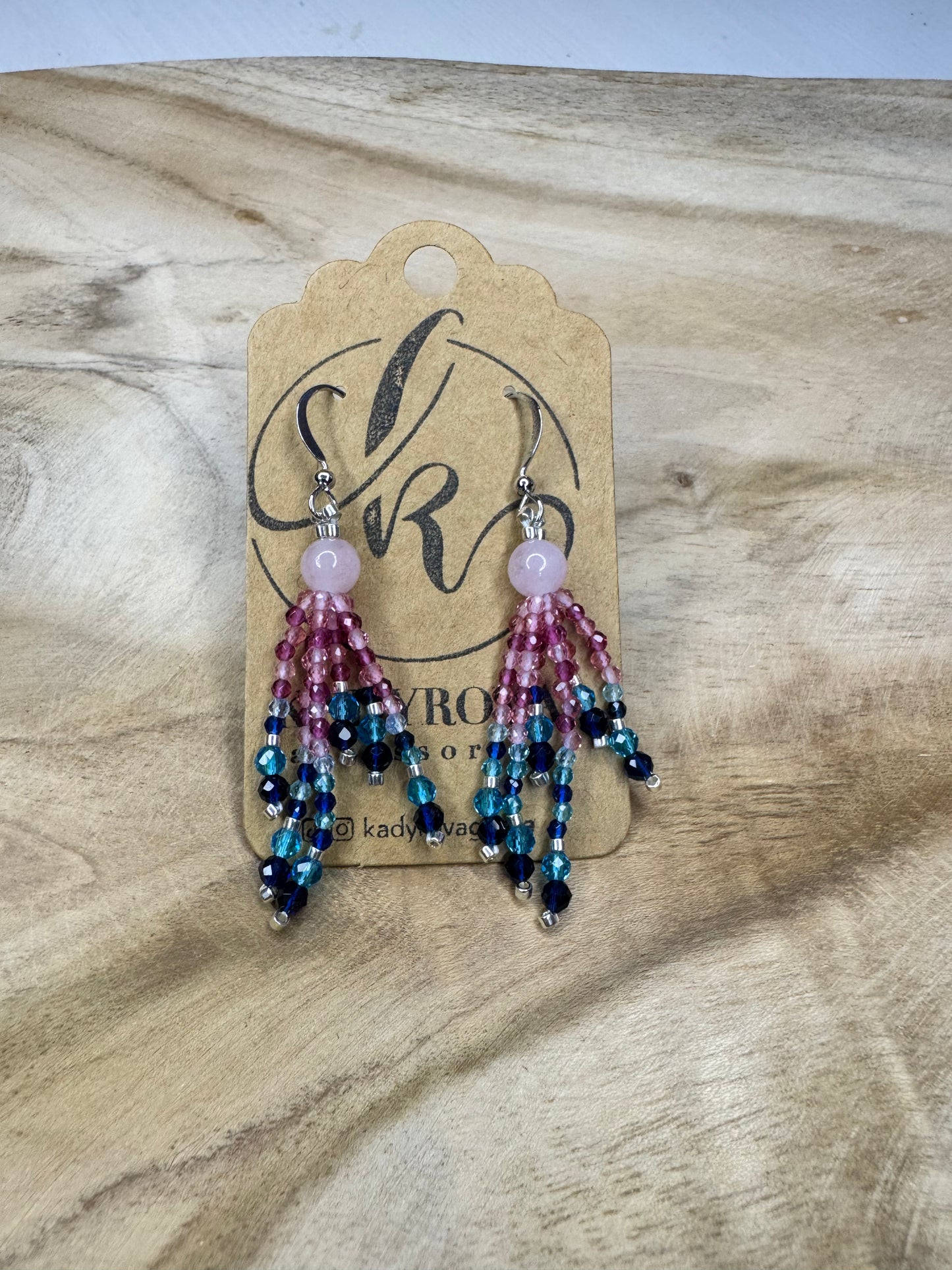 "Bohemia" crystal earrings with gold plated hooks