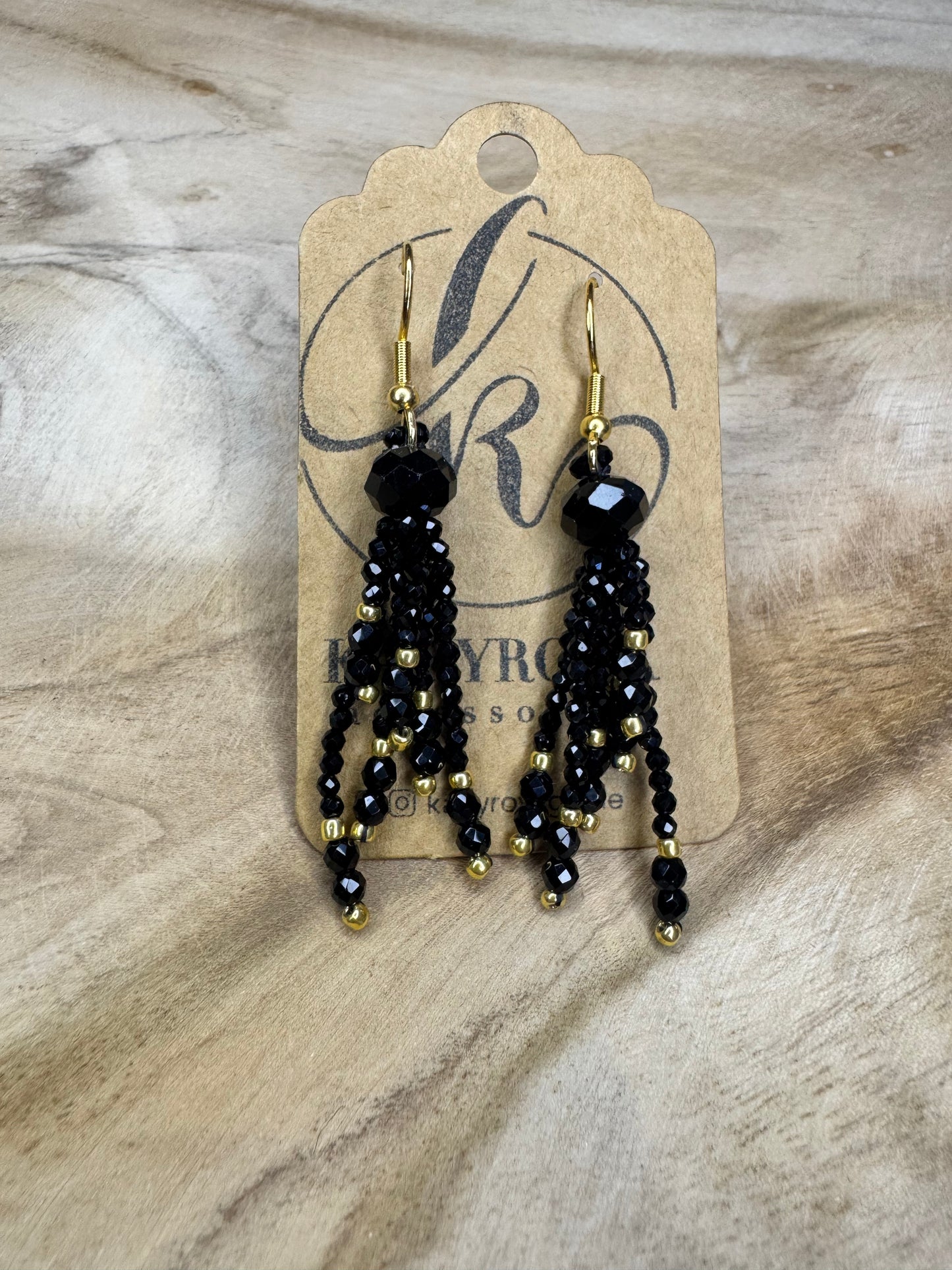 "Bohemia" crystal earrings with gold plated hooks