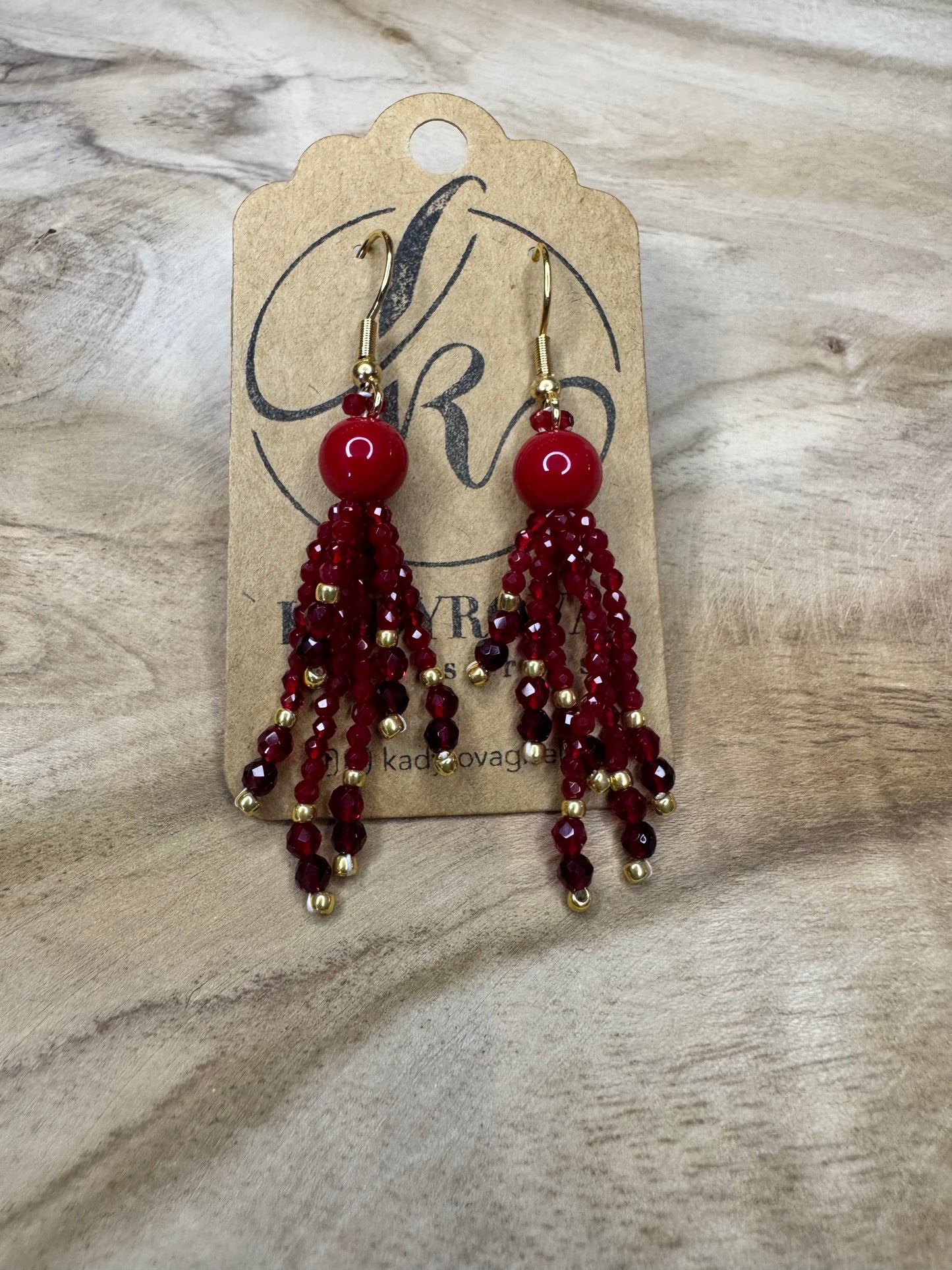 "Bohemia" crystal earrings with gold plated hooks