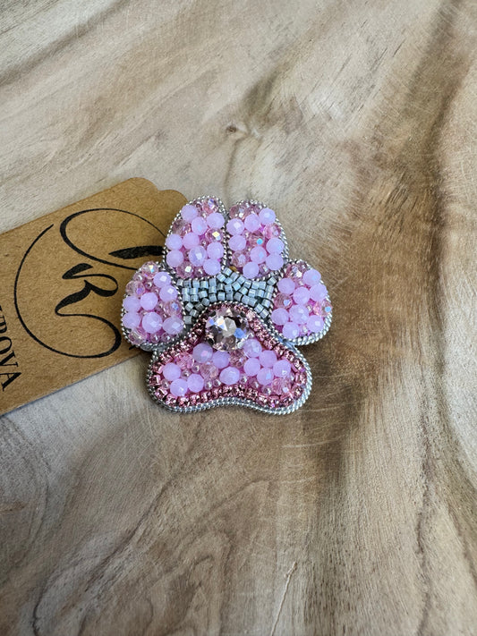 Pink Paw brooch