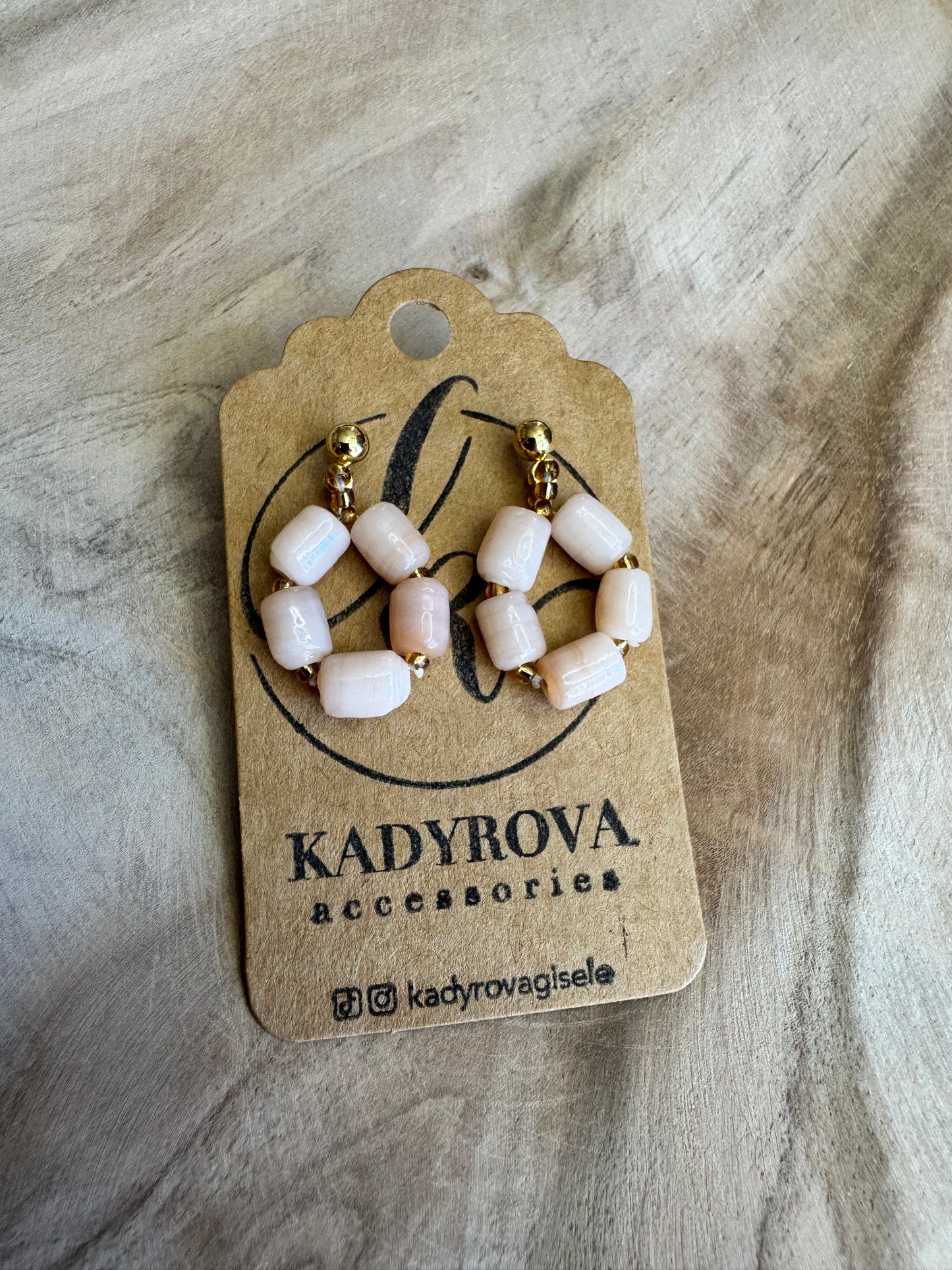 Natural Agate earrings, gold plated hooks