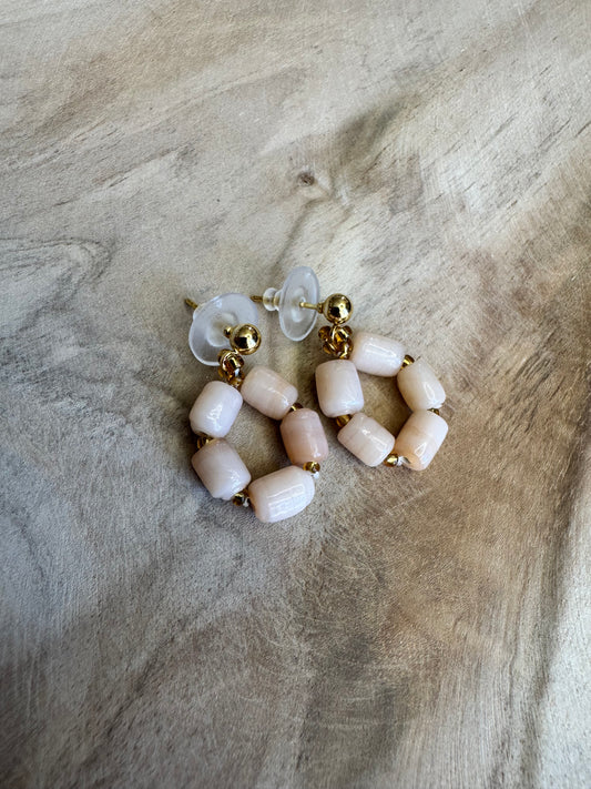 Natural Agate earrings, gold plated hooks