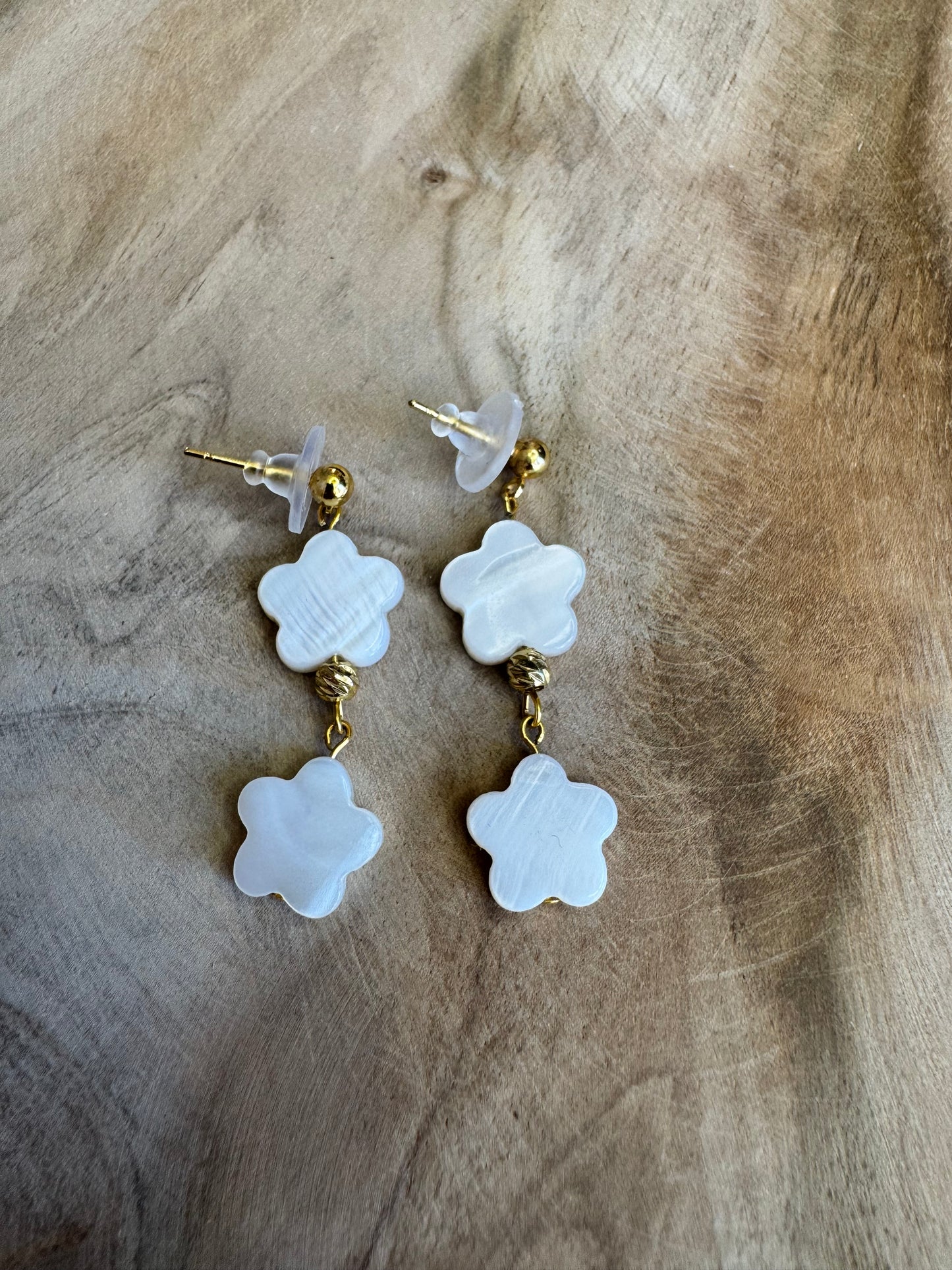 Vertical natural stone earrings